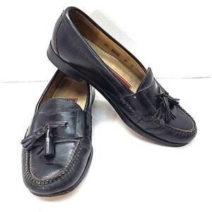 COLE HAAN Mens Dress Shoes‎ Tassel Strap Loafers Black Leather Sz 8 C